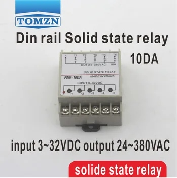 10DA de 5 Canais trilho Din SSR quintuplicate cinco entrada 3~32VDC saída de 24~380VAC fase única DC relé de estado sólido