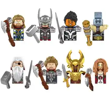MOC Herói da Série de Thor, Jane Foster Valkyria Figuras de Ação Odin Hela Mini Tijolos, Blocos de Construção de Brinquedos para Crianças presentes