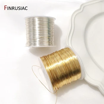 5 metros / monte 0,2 mm-1 mm de prata banhado a ouro de fio de cobre para fazer jóias DIY Beading Fio da Jóia Cabo de Seqüência de caracteres para Artesanato