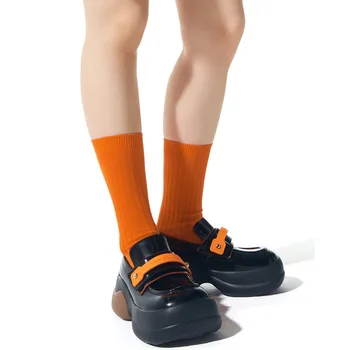 Gnazhee Feio Original Design Moderno Plataforma das Mulheres Sapatos Confortáveis Curta Chunky Salto Bonito Deslizar Sobre Robusto Bombas de Sapatos