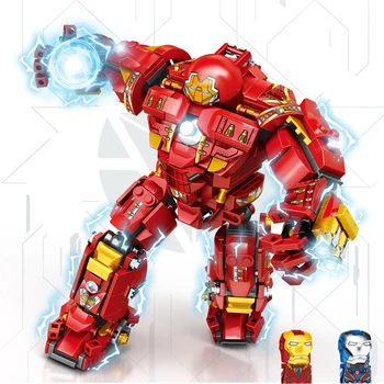 De super-heróis de os Vingadores Homem de Ferro Hulkbuster MK44 Mecha Figuras de Ação Blocos de Construção Filme Clássico MOC Modelo de Tijolos de Brinquedo Para a Criança Presente