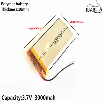 2019 Bom Qulity 3,7 V,3000mAH 103565 de Polímero de lítio ion / Li-íon da bateria para o pc da tabuleta do BANCO,GPS,mp3,mp4