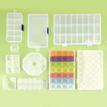 Ajustável Plástico Transparente da Caixa de Armazenamento para o Componente de Jóias Caixa de Ferramenta de Esferas Pílulas Caso Jóias Acessórios Ordenação Caixa