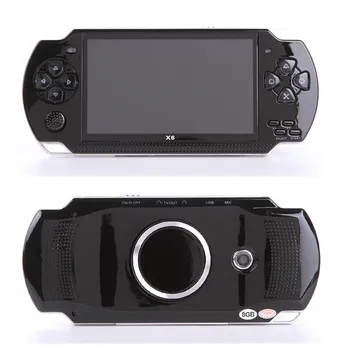 Portátil X6 8GB de 128 bits videogame Portátil PSP de 4.3 polegadas HD Retro Video Game Portátil Palyer MP3 MP4 consolas de videojuegos