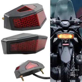 Universal 12V Motocicleta LED Vermelho de Parada Traseira de Freio Luz da Cauda Licença lanterna traseira