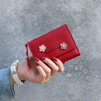Curta o Japonês e o coreano Fivelas Macio Carteira de Moda Mini Cartão com Dobra Simples Saco de Nova Bolsa Pequena
