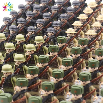 Novos Brinquedos da WW2 Figuras Militares Blocos de Construção da Nação Soldados do Exército Reunir Tijolos de Brinquedos Educativos Para Meninos Presente de Natal