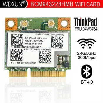 BroadCom BCM943228HMB BCM43228 300M+BT4.0 Meio de Mini-PCIe Cartão sem Fio FRU:04W3763 04W3764 para Lenovo E130 E135 E330 E335