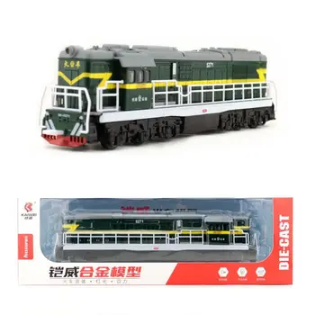 Diecast Brinquedo Modelo De Veículo, China DongFeng 5271 Locomotiva De Trem, Puxe Para Trás, Som & Luz Do Carro De Coleção Didática De Presente De Criança