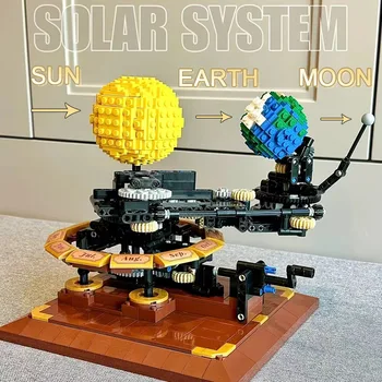 865PCS Técnica da Cidade de Sistema Solar, a Terra do Sol da Lua Relógio Bloco de Construção da Experiência do Modelo de Educação Tijolos de Brinquedos para as Crianças Presentes