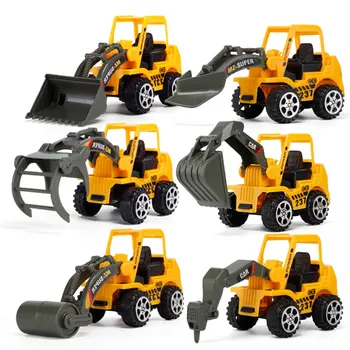 6 Estilos /set Carro Engenharia para a Construção de Veículo de Brinquedo Fundido Escavadeira Brinquedos Mixer Modelo para Meninos