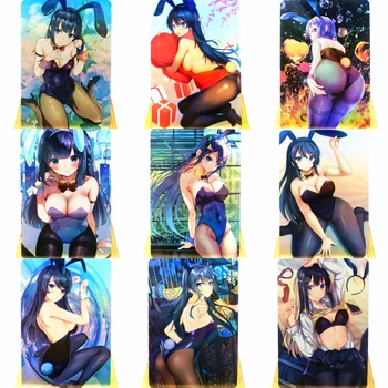 9Stks/conjunto de desenhos animados Bonitos Kawaii Bunny Sexy Girl ACG Personagem de Anime Cartão de Recolha de Recolha de Cartão de Presente