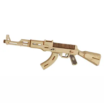 DIY AK47 Submachine Gun Modelo 3d tridimensional de Madeira, Quebra-cabeça arma de brinquedo para as Crianças Diy Artesanais de Corte a Laser