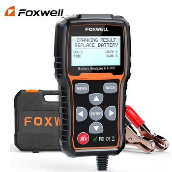 FOXWELL BT705 12V 24V Bateria de Carro Testador de Carga de Arranque e Ferramentas de Teste de 100 a 2000CCA Ferramenta de Verificação de Estacionamento de Caminhões Pesados Analisador de