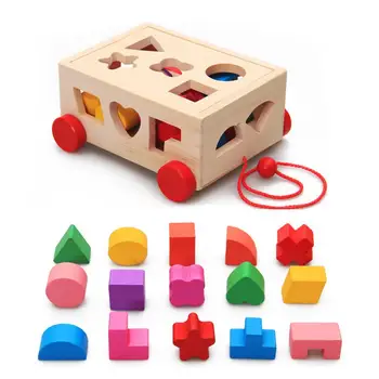 Recém-nascido de Madeira de Forma a Organização Montessori Criança de Educação infantil Brinquedos Inteligência em Forma de Caixa de Correspondência de Brinquedos para Crianças