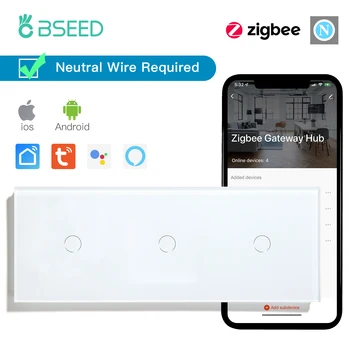 ASEMENTE da UE Triplo Standard Zigbee Smart Switches 3/6/9Gang Vidro Touch Muda 1/2/3Way Apoio Tuya Vida Inteligente Alexa App
