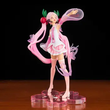 18CM Kawaii cor-de-Rosa Sakura Miku Anime Modelo de Boneca de PVC de Dança Figura de Ação do Modelo de Decoração de Brinquedos de Menina de Presente de Aniversário