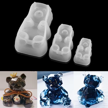 1pcs 3D Urso Molde de Silicone DIY Bebê, Festa de Aniversário, Decoração de Bolo de Ferramentas de Cupcake Topper Fondant Baking Chocolate Moldes