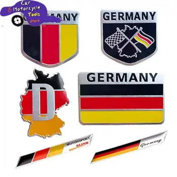Metal 3D Decalque Grade do pára-choque Janela de Decoração do Corpo Alemanha alemão Bandeira Emblema Emblema Alemão Etiqueta do Carro
