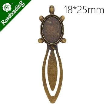 Alta Qualidade Vintage Antiqued Bronze Tartaruga Marcador com 18x25mm oval,Moldura duração:93mm,10pcs/lot-C4245