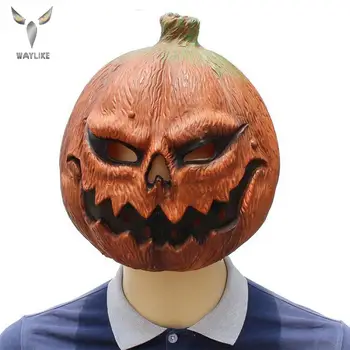 WAYLIKE Halloween Pumpkin Head Falsificar Máscara de Látex Adultos Festa de Traje Máscara de Horror Carnaval Cosplay Festa Adereços