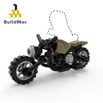 MOC Figuras Compatíveis Motocicleta Blocos de Construção do Conjunto de Mini Escala Veículo Tijolos DIY Montar Carros de Brinquedo Para Crianças, Presente de Aniversário
