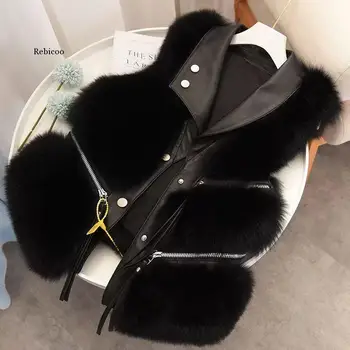 Faux Fur Vest revestimento das mulheres de Lapela sem mangas fivela de Ajuste Fino casaco de Pelúcia 2021 de pele de veludo, uma peça de revestimento de