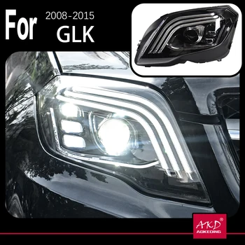 AKD-Modelo de Carro Para o Benz GLK 2008-2015 GLK200 GLK260 GLK300 Frente do Farol de Substituição de DRL de luz do Dia Projetor Facelift