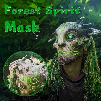 Assustador Espírito Da Floresta Verde Da Máscara De Látex De Halloween Cosplay Árvore Homem Velho Horror Zumbi Fantasma Da Máscara De Demônio Festa De Carnaval Máscaras