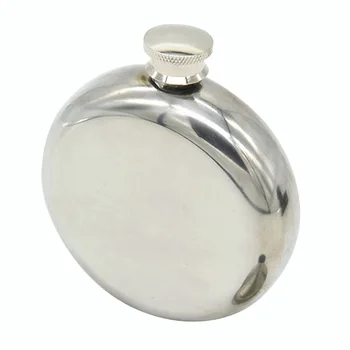 5 OZ de Aço Inoxidável do Hip Flask Mini-Rodada de Álcool Garrafa de Licor de Alta Qualidade Uísque Frasco Espelho Polido Portátil Balão de Bolso