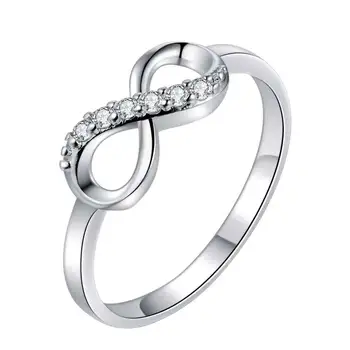 bowknot brilhante bling zircão banhado a Prata, anel de prata, jóia da forma de anel Para Homens e Mulheres , /DGGEZRLZ RGRTYYXJ