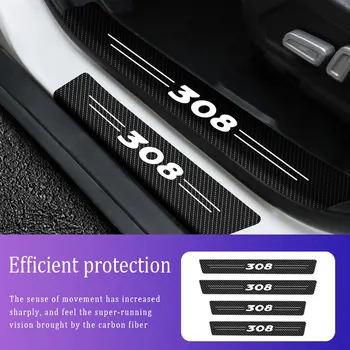 4Pcs Carro Adesivos Anti-risco Soleira da Porta Protetor Para o Peugeot 308 2011-2021 Carro Limite de Proteção de Fibra de Carbono Carro Stylin