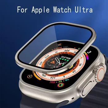 Vidro temperado Para Apple Relógio Ultra 49 mm Tela Protetor de pára-choque de Metal Acessórios Anti-risco Full HD Filme iWatch Ultra 49mm
