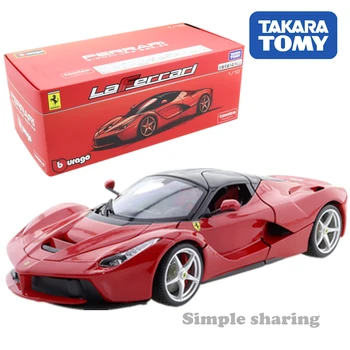 A Takara Tomy Tomica Apresenta Burago Série De Assinatura Ferrari 1/18 Carro Vermelho Quente Pop Kids Brinquedos Veículo A Motor Fundido Metal Modelo