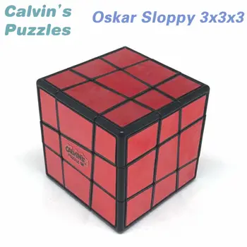Calvin quebra-Cabeças Oskar Desleixado Cubo Mágico 3x3x3 Corpo Preto Vermelho Prata Adesivos Velocidade Sinuoso de Quebra-cabeça quebra-Cabeças de Brinquedos Educativos