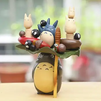 Anime Figura Ghibli Totoro Bonito Figura de Ação Totoro Modelo de Família Enfeites de Mini-Figuras Conjunto de Brinquedos de DIY Acessórios Mini Artesanato Brinquedo
