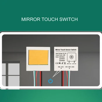 5-24V Espelhos para casa de Banho Interruptor Interruptor do Toque do Sensor para o Diodo emissor de Luz Espelho do Farol Decoração de Interiores de Suprimentos