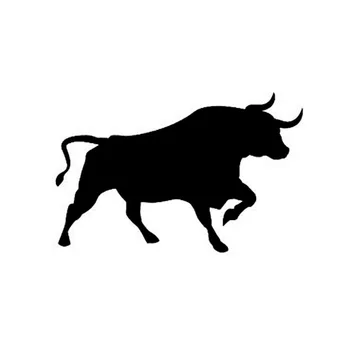 16*10.4 CM Interessante Vinil Adesivo de Carro Bull Silhueta Raiva Animal, Estilo Carro Decalques Preto/Prata C9-1597