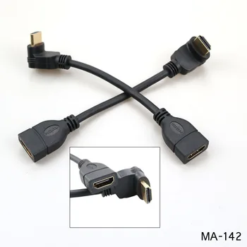 90 Graus de Ângulo compatível com HDMI Macho para HDMI compatível com o Conector Fêmea do Cabo de Adaptador Extensor de Conversor PC TV Portátil de DVD