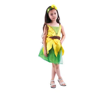 O bebê Meninas Girassóis cosplay vestido Filhos Girassóis Trajes de Halloween Traje Crianças Princesa Papel