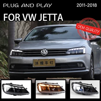 Para o Carro VW Jetta Mk6 2011-2019 Faróis de Nevoeiro Luzes de Dia, com Luz DRL H7 LED Bi Xenon Lâmpada de Carro da Cabeça de Lâmpada Jetta Acessório