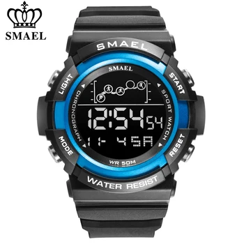 SMAEL Esportes Relógio Digital para os Homens Waterproof o Relógio em Cima da Marca de Luxo Militar Relógios Mens Dupla de Tempo Cronômetro Data de relógio de Pulso