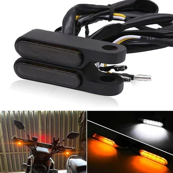 2Pcs de Moto Mini LED Sinal de volta com Luzes de Guiador Indicadores de pisca-Pisca, luzes De Harley Davidson Touring Acessórios