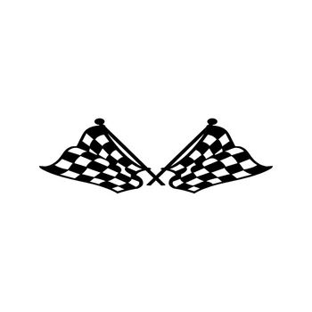 Engraçado Moda Bandeira Quadriculada Corrida de Corrida KK Decalque da Tampa Arranhões Carro Adesivo Pvc 18.3 CM X 5,8 CM