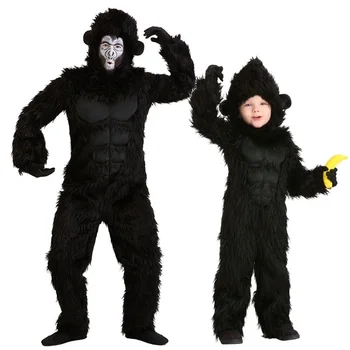 King Kong Cosplay Fantasia para o Adulto do Luxuoso das Crianças Peludos Mascote do Anime de Halloween, Carnaval de Veneza Vestido de Terno Fursuit orangotango Gorila